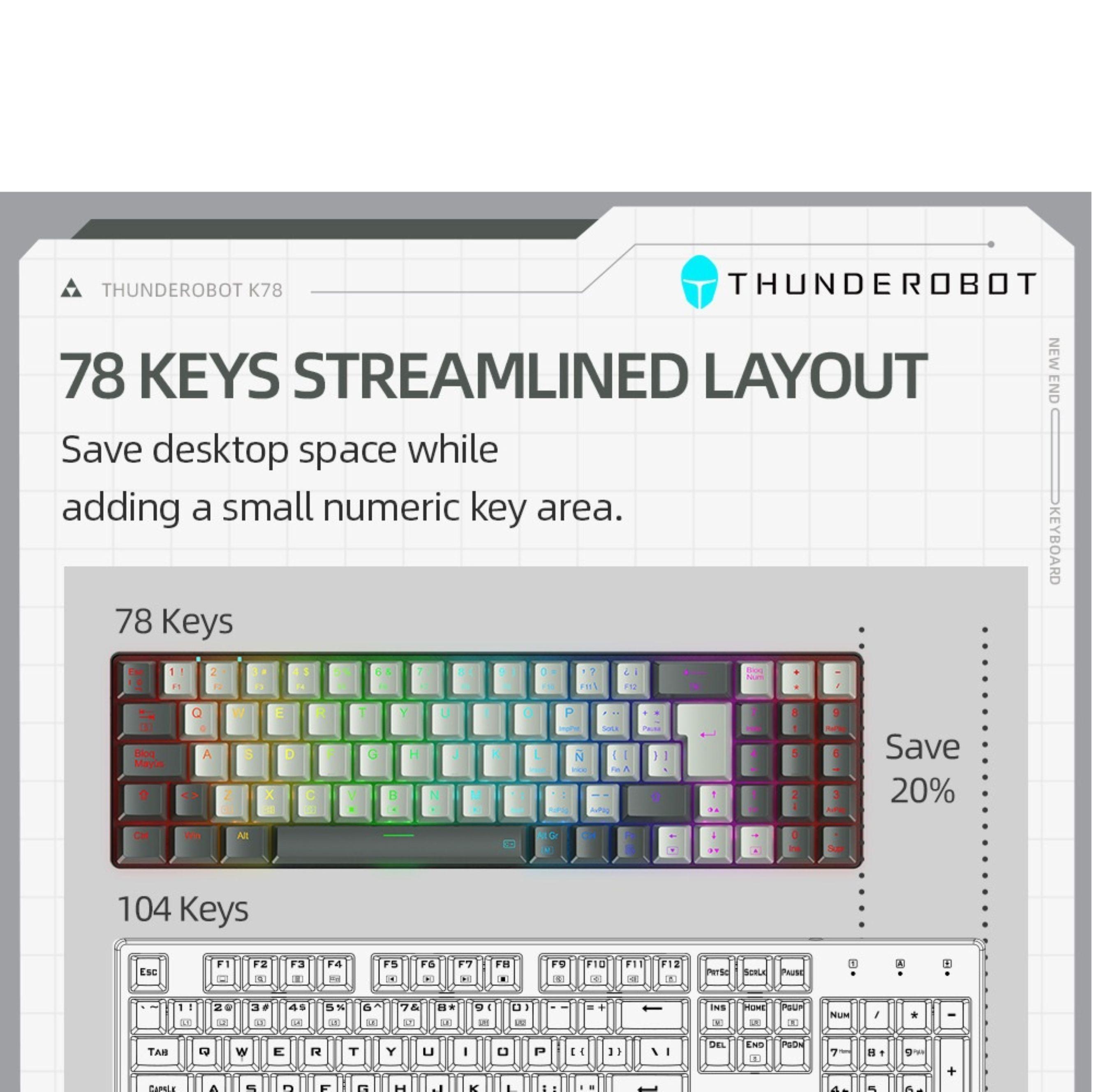 Teclado Mecánico Gamer Wired Thunderobot K78 Rgb-5