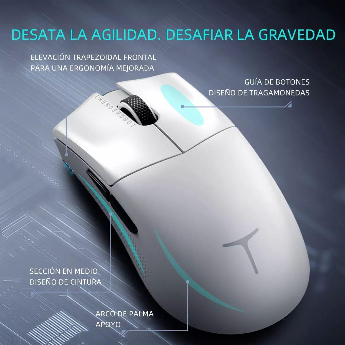 Mouse Inal mbrico Gamer Rgb Thunderobot Ml903 Blanco-3