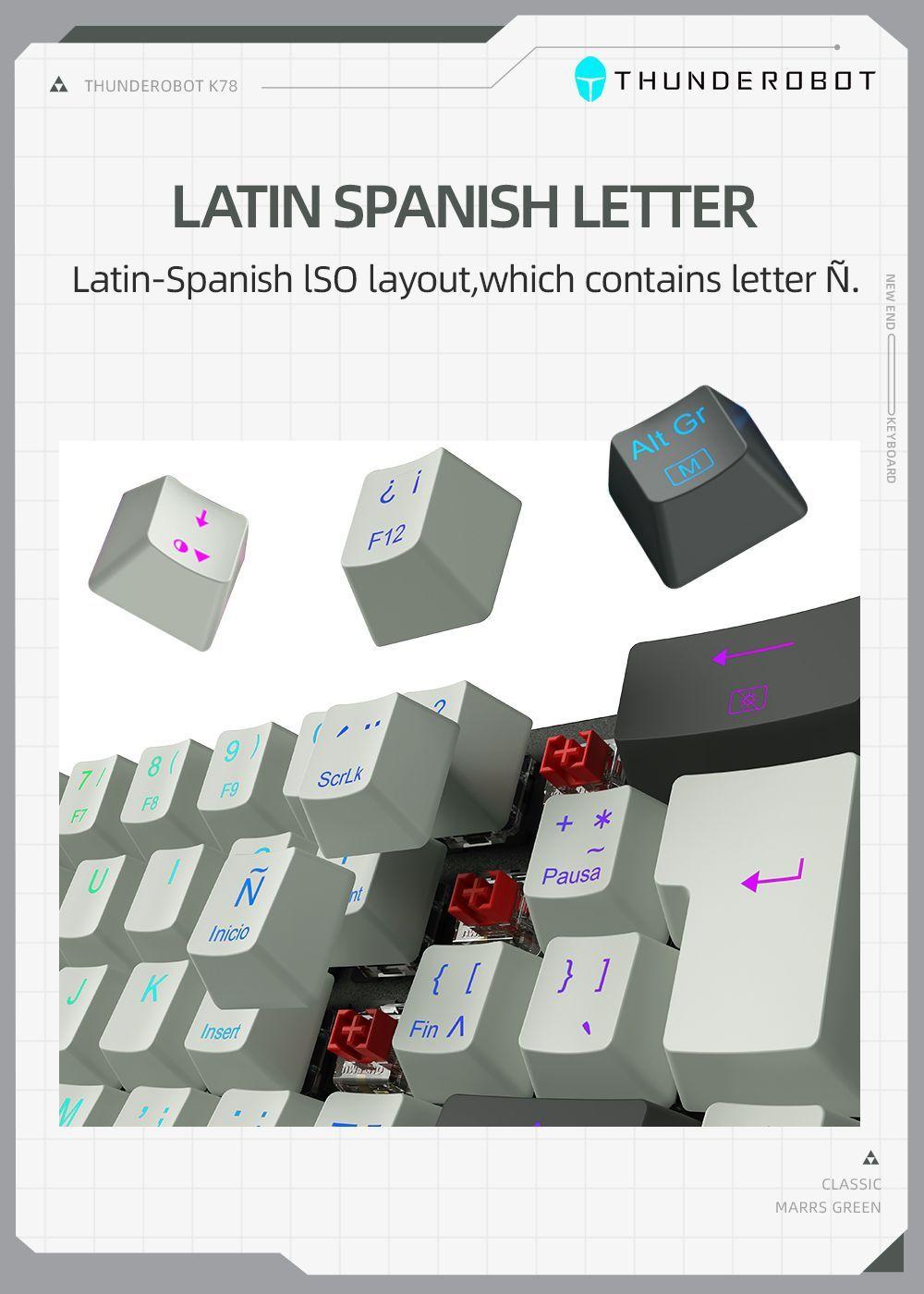 Español Teclado Mecánico marrón Gamer Wired Thunderobot K78 Rgb-3