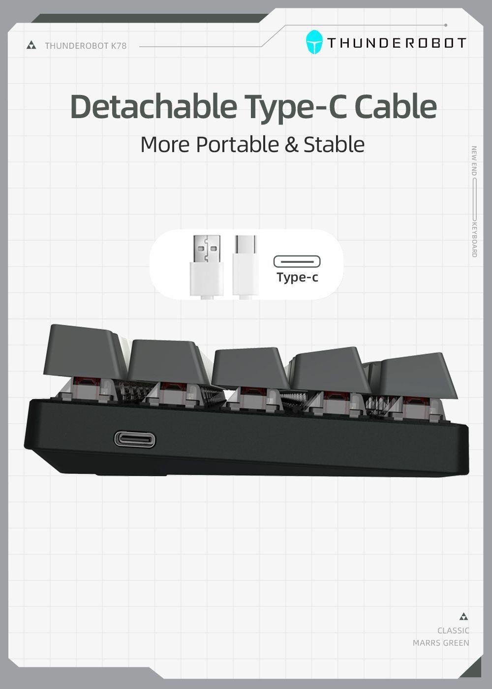 Español Teclado Mecánico marrón Gamer Wired Thunderobot K78 Rgb-4