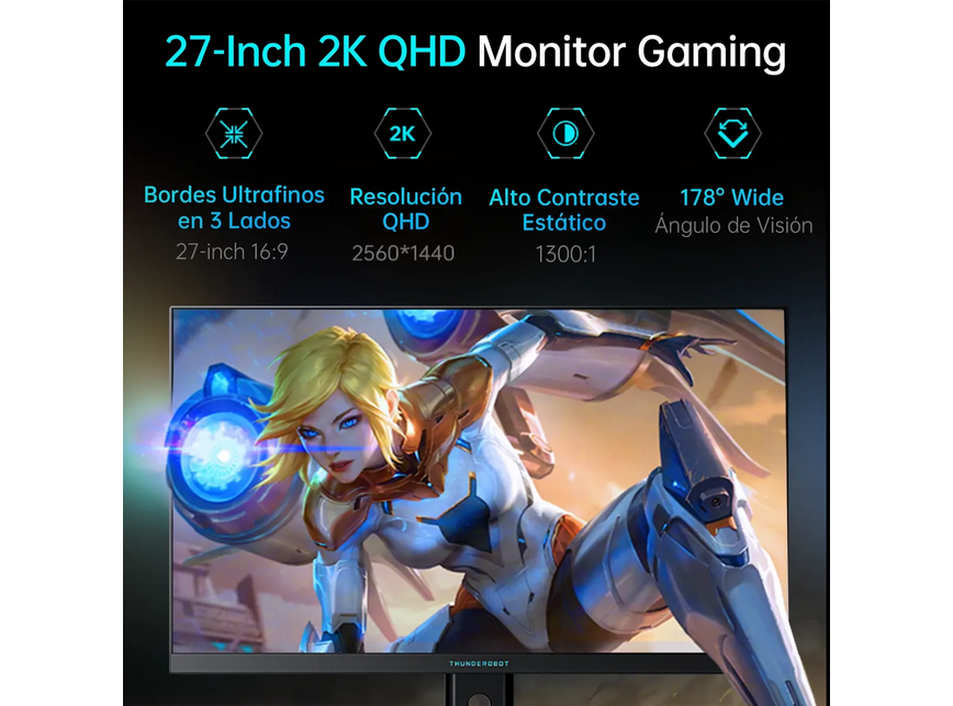 27 Monitor Gamer Pc Thunderobot Qhd 260hz Hdr400 Ajustable-2