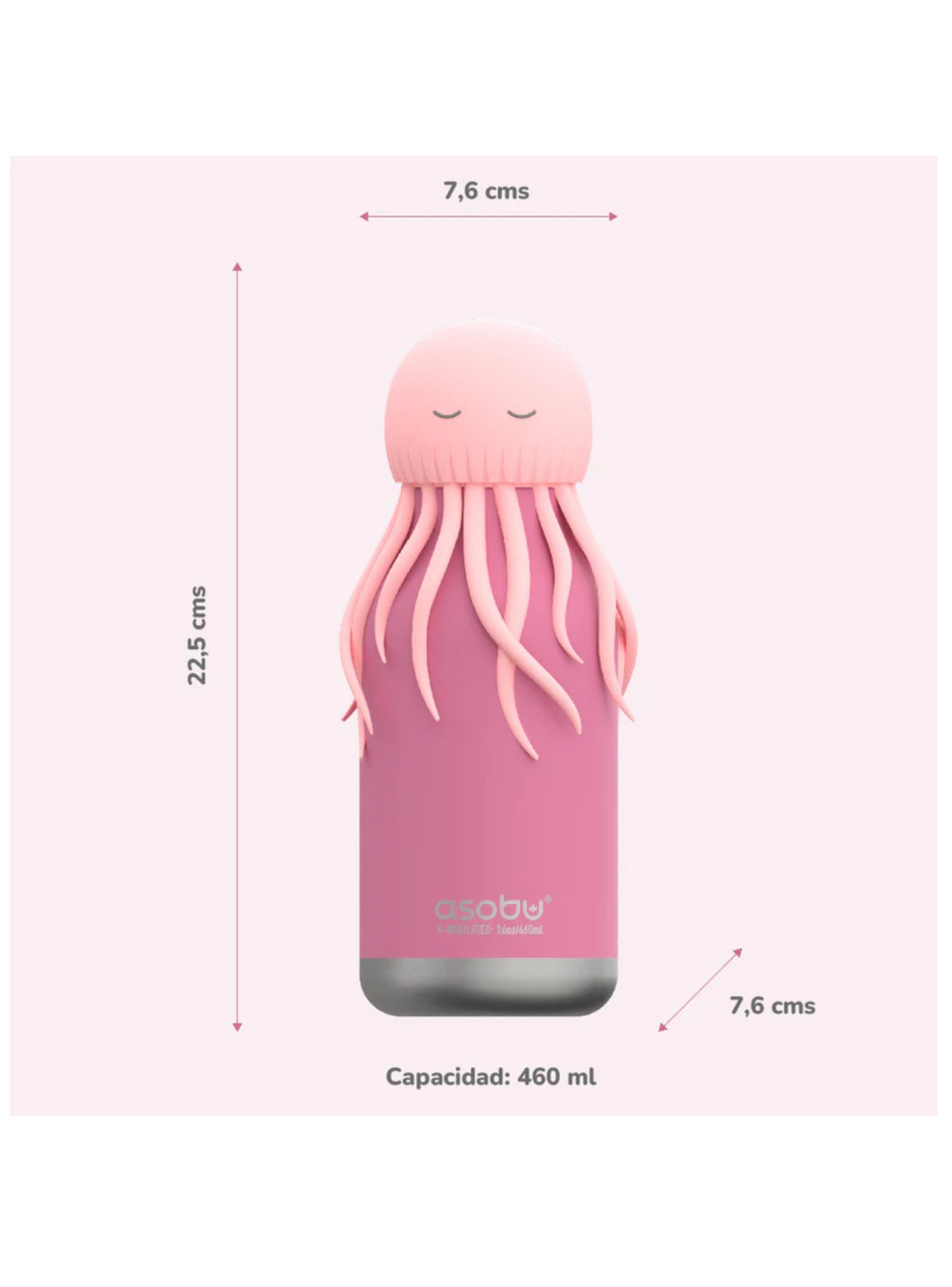 Bestie Pulpo Lila Botella Termica-5