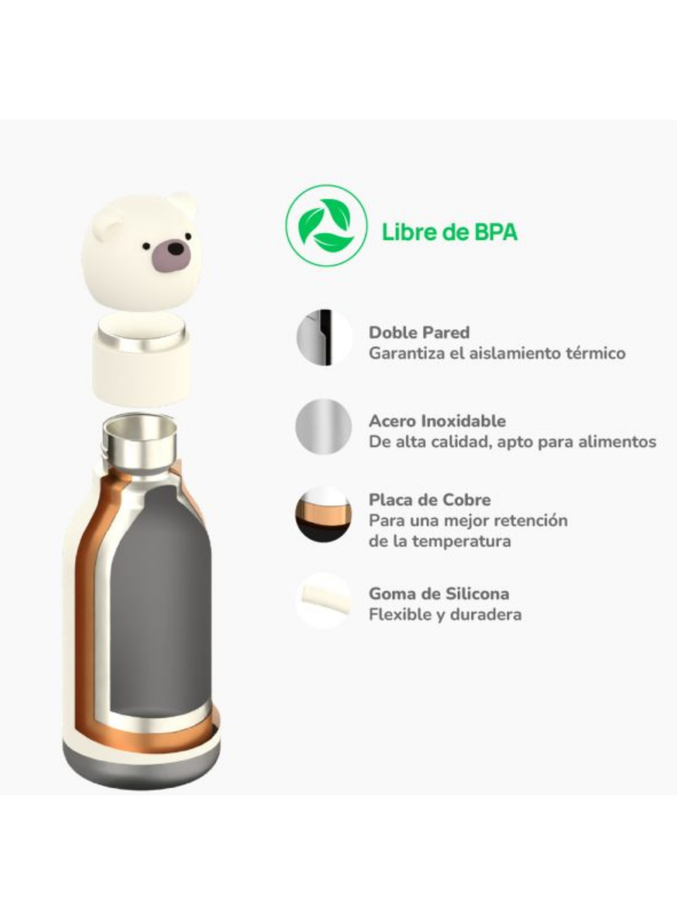 Bestie Oso polar Botella Termica-3