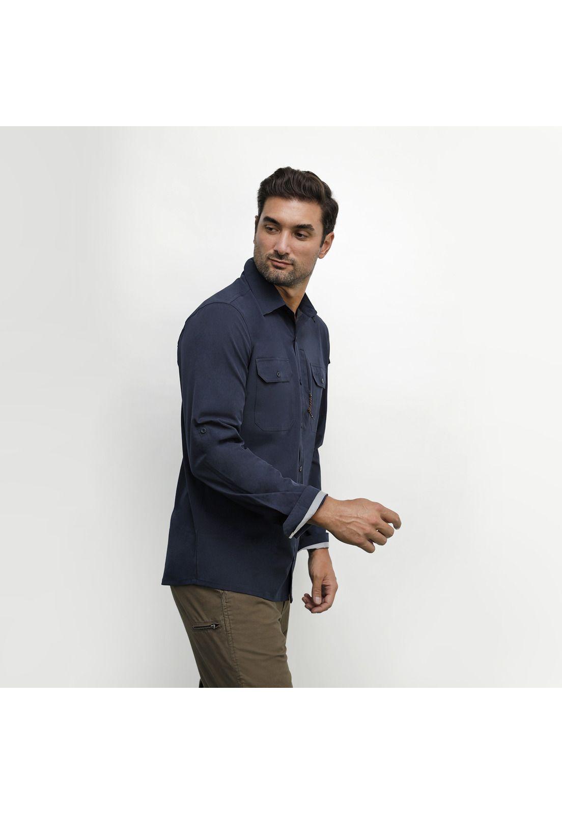 Camisa Hombre Azul Panama Jack-1