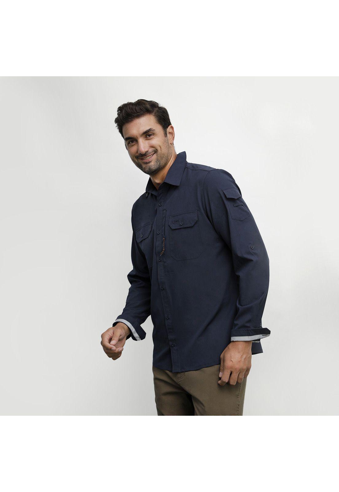 Camisa Hombre Azul Panama Jack-2