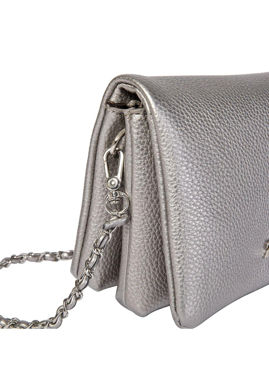 Cartera Fiesta Plateado Pollini-5