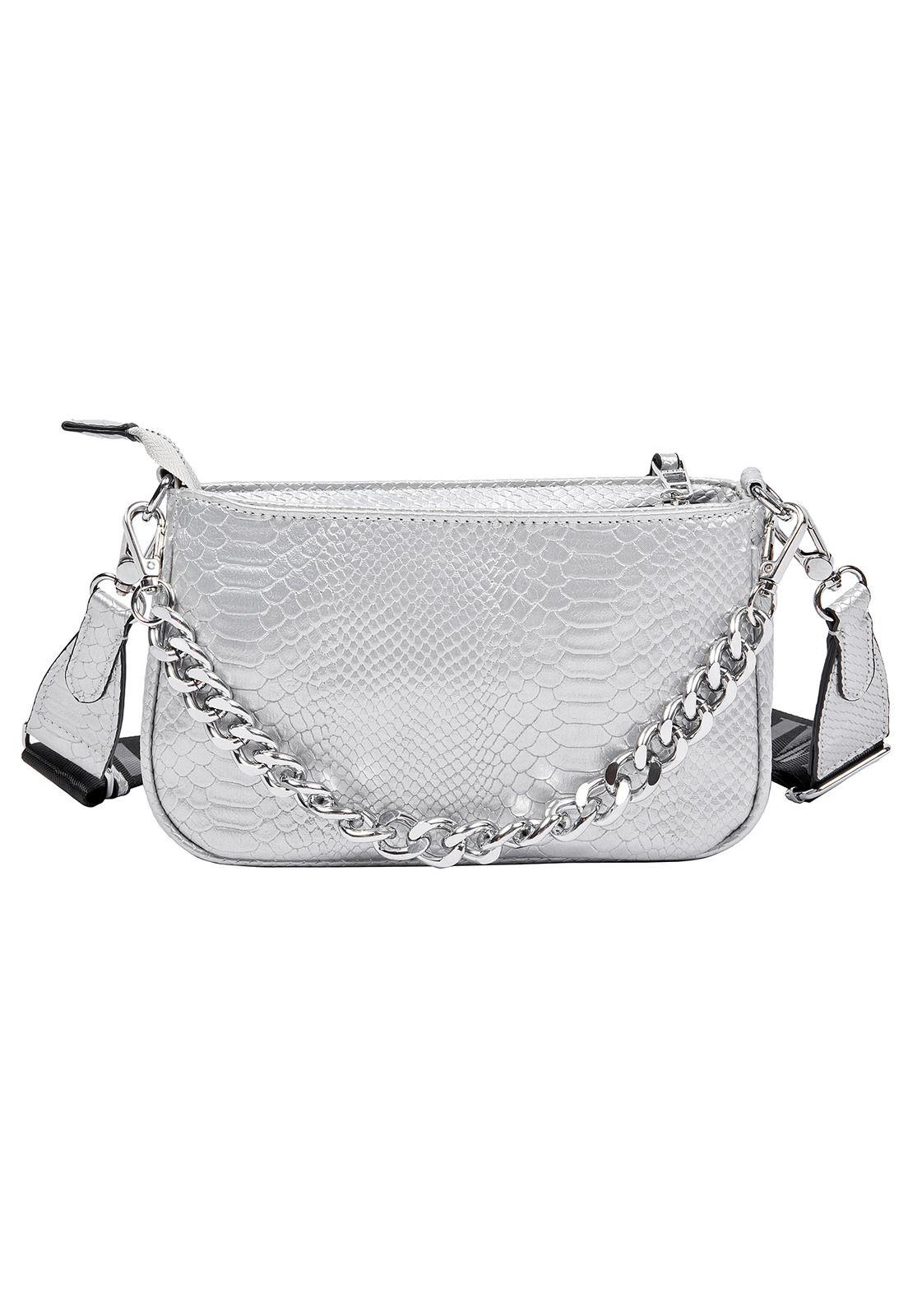 Cartera Bandolera Fiesta Plateado Zappa-3