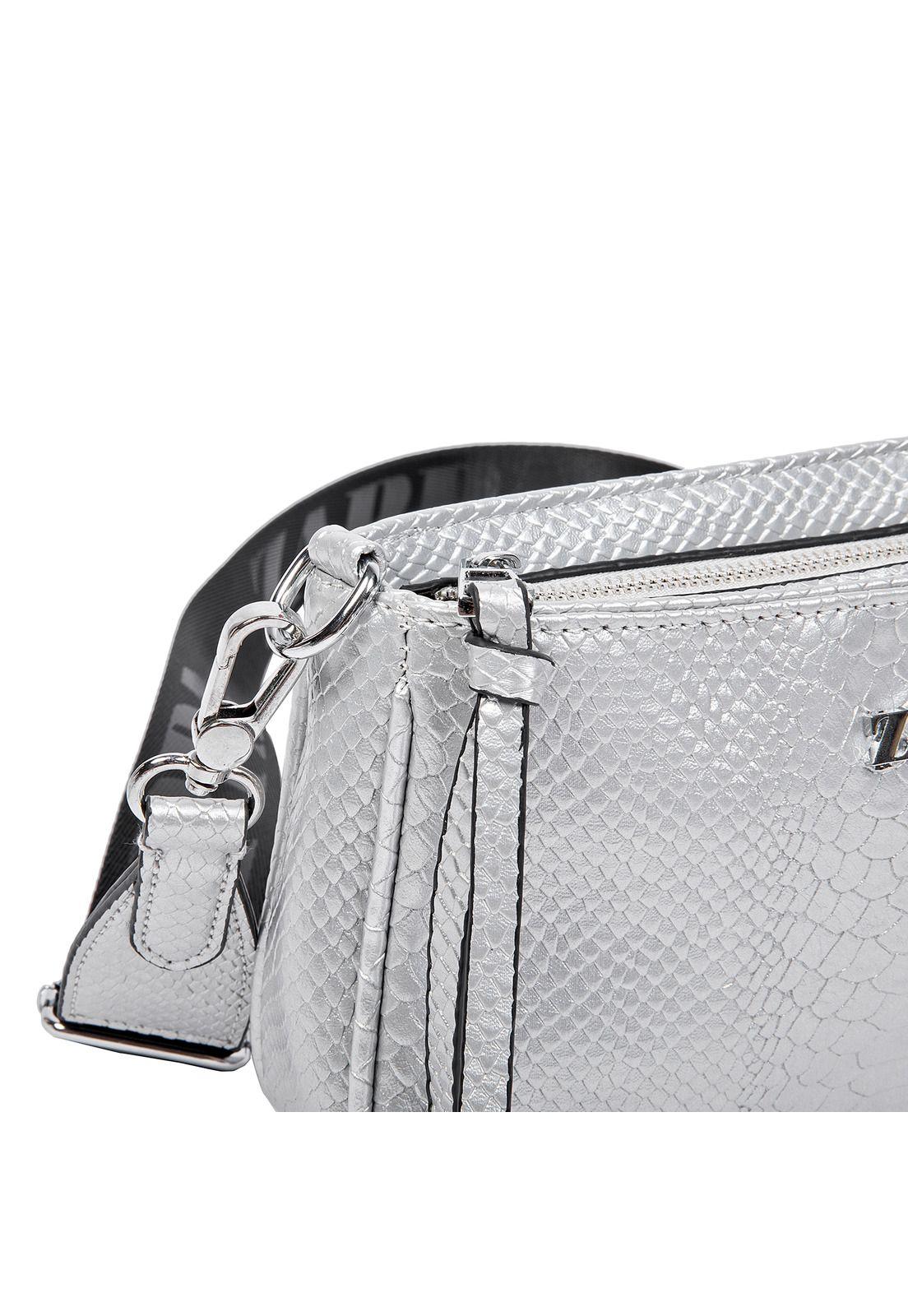 Cartera Bandolera Fiesta Plateado Zappa-4