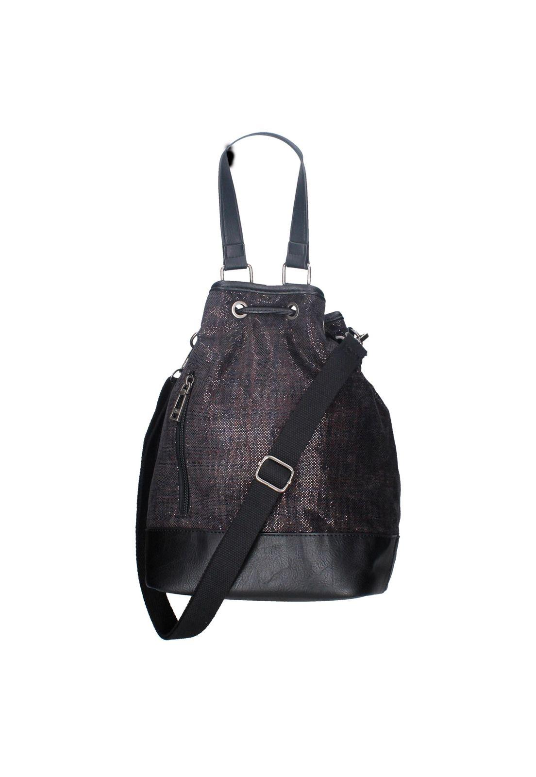 Cartera Hobo Negro Pollini-2