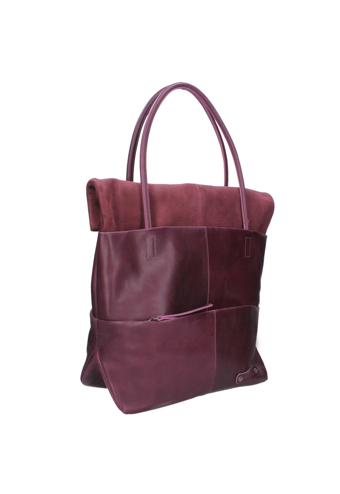 Cartera Tote 100% Cuero Sabina Burdeo Zappa-1