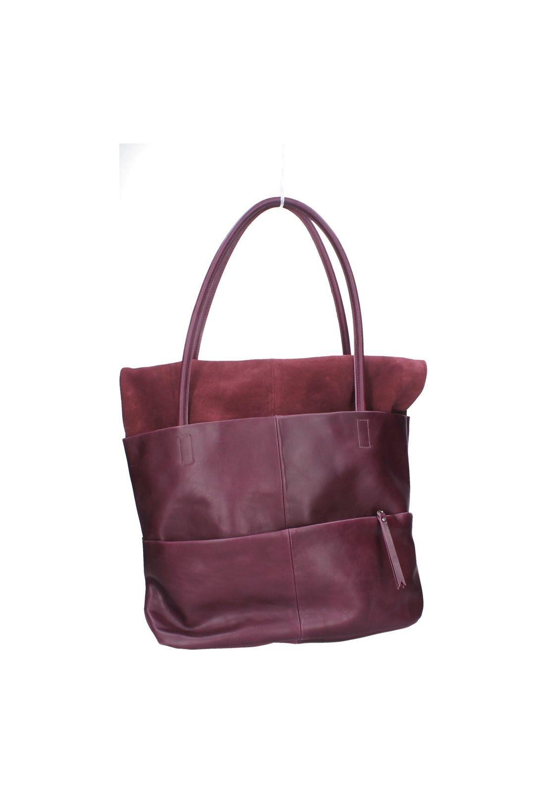 Cartera Tote 100% Cuero Sabina Burdeo Zappa-2