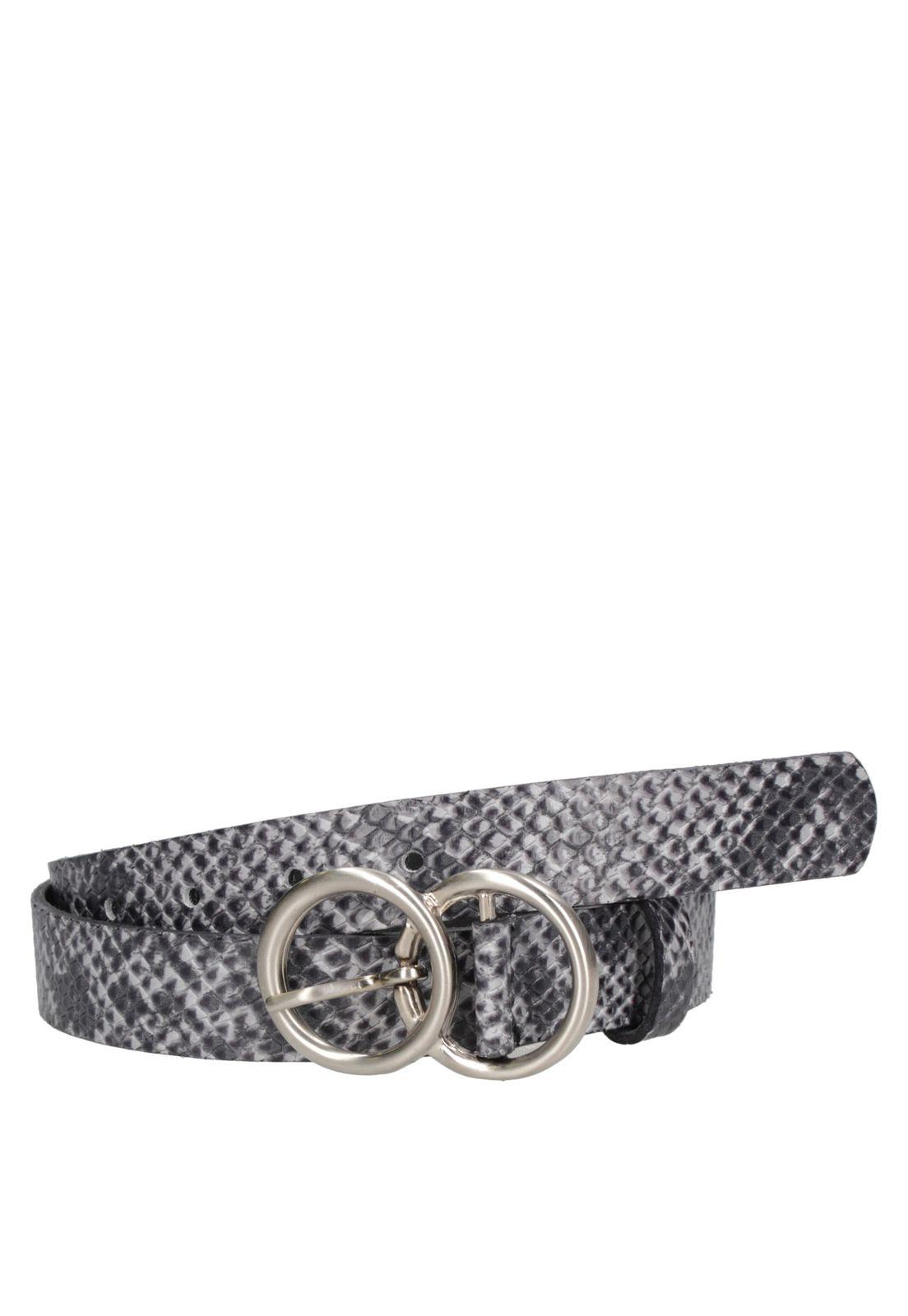 Cinturón Cuero Mujer P567 Gris Pollini-0