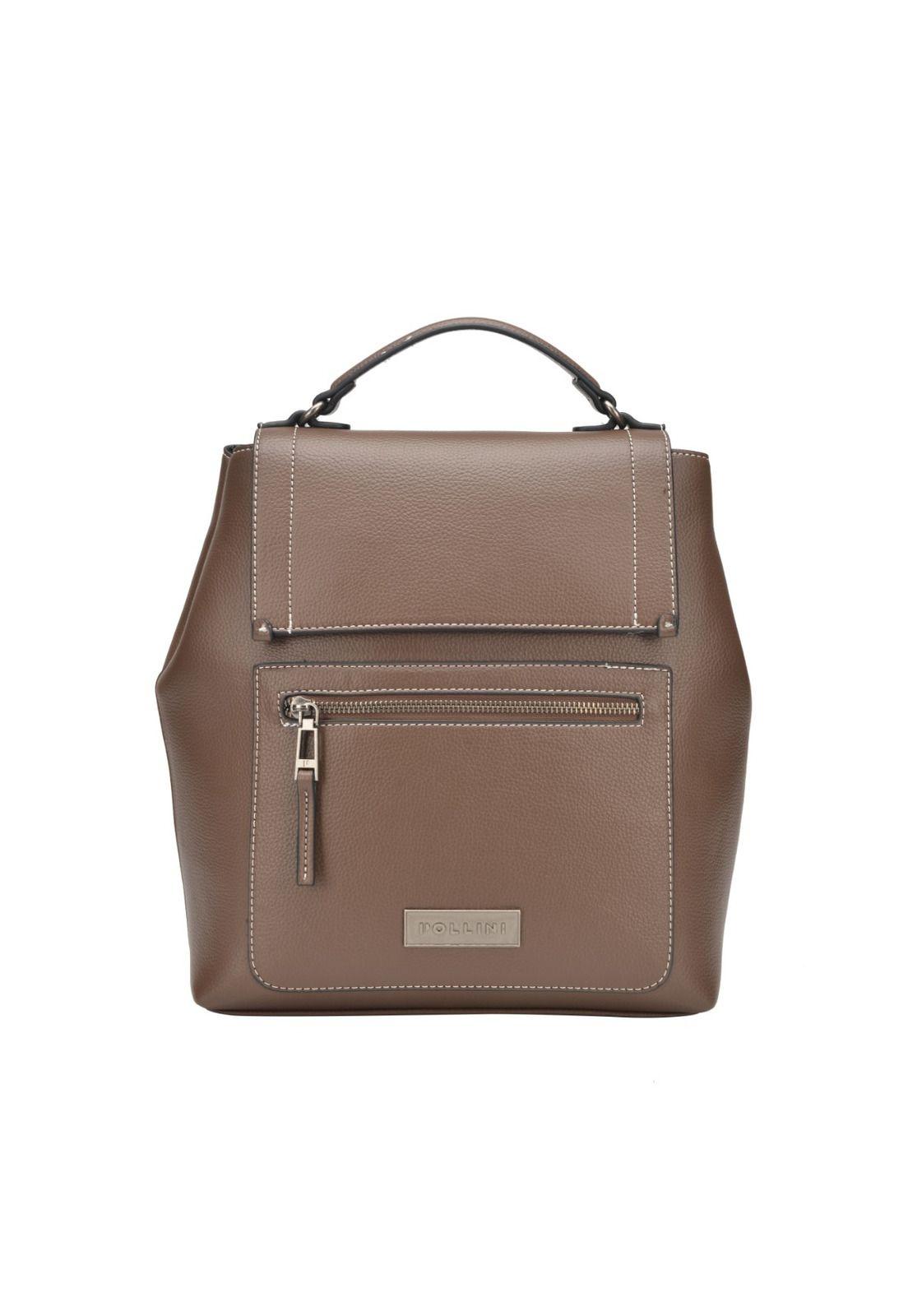 Mochila Mujer Chocolate Pollini-0