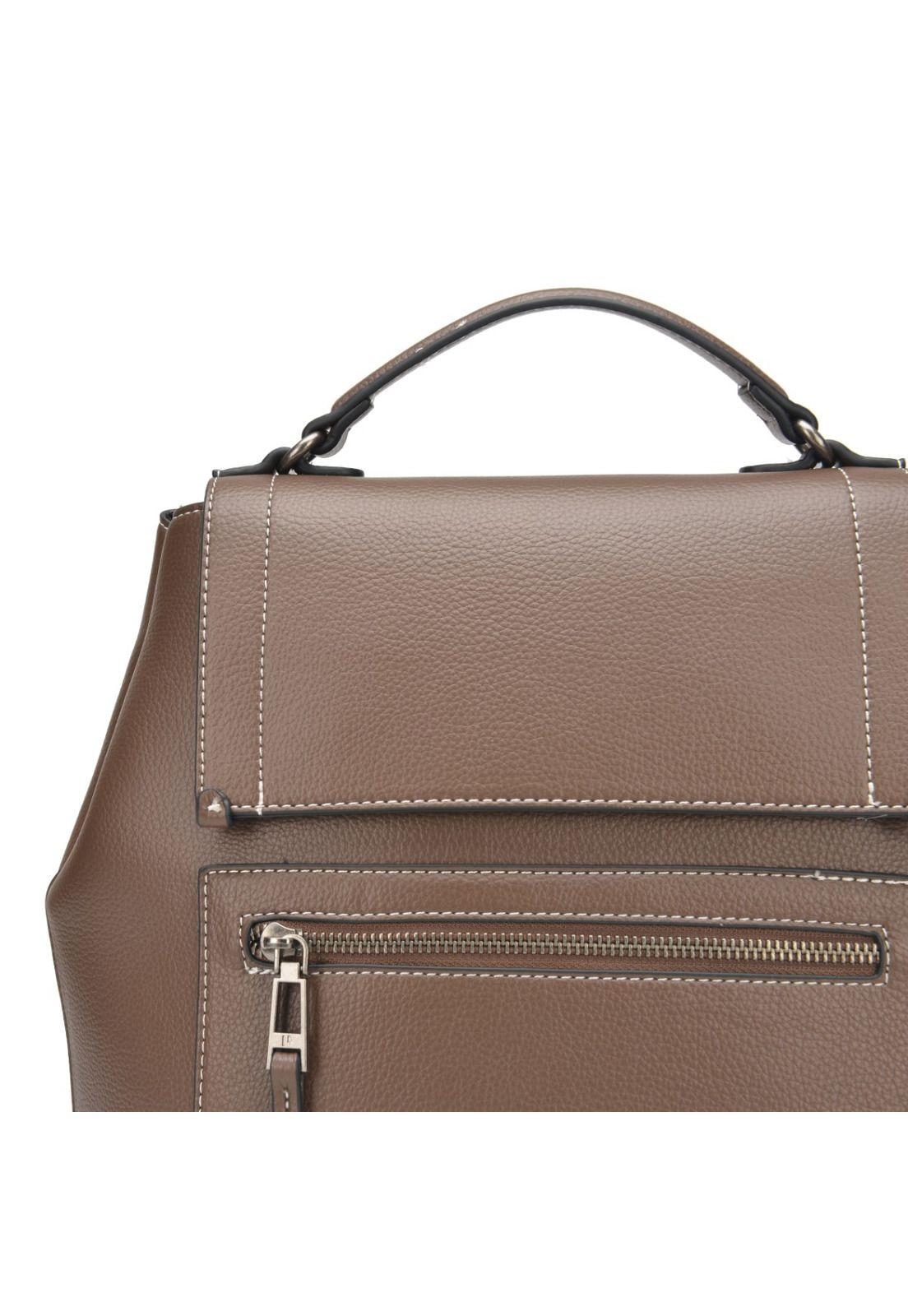 Mochila Mujer Chocolate Pollini-4