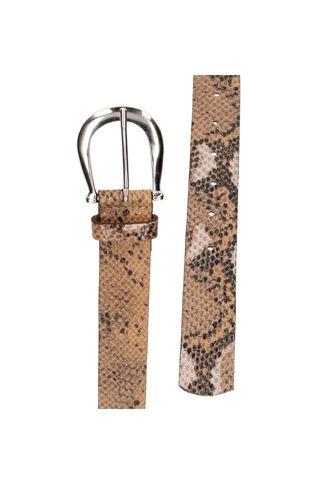 Cinturón Cuero Mujer P570 Beige Pollini-2
