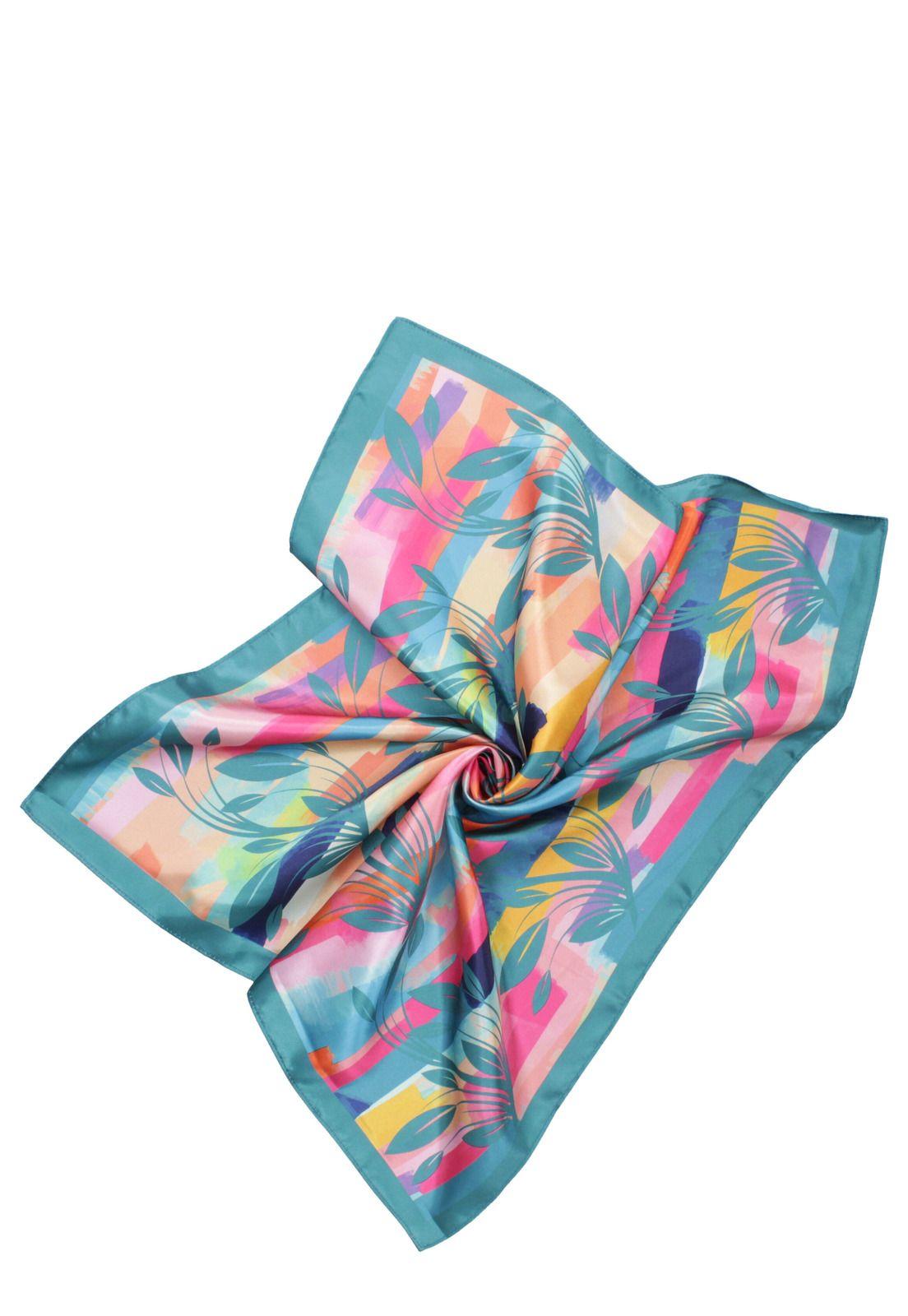 Pañuelo Mujer Print Turquesa Pollini-1