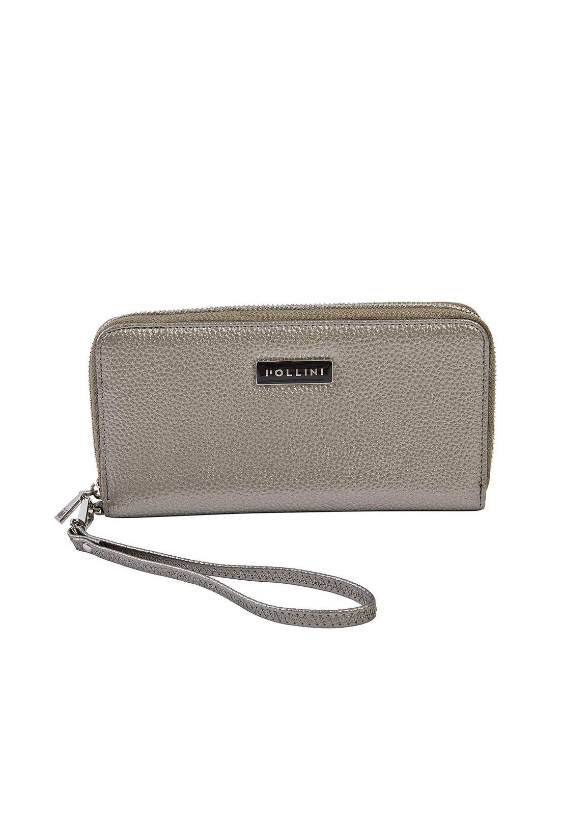 Billetera Mujer Gris metalizado Pollini-0
