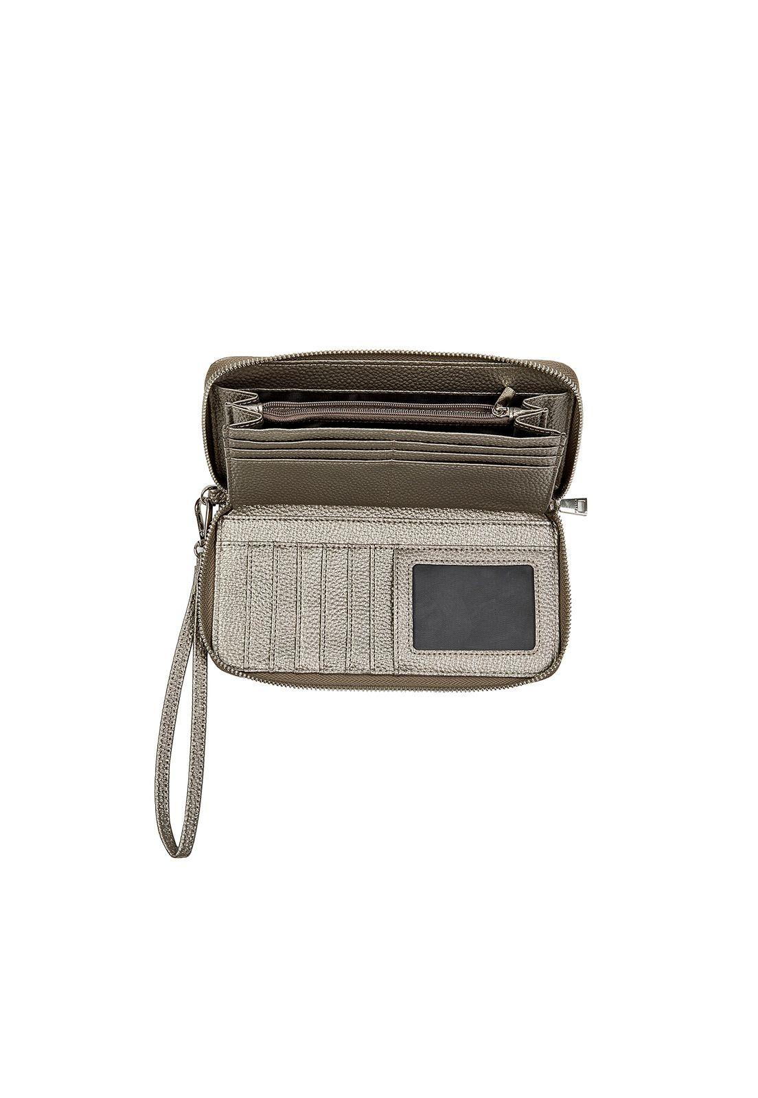 Billetera Mujer Gris metalizado Pollini-2