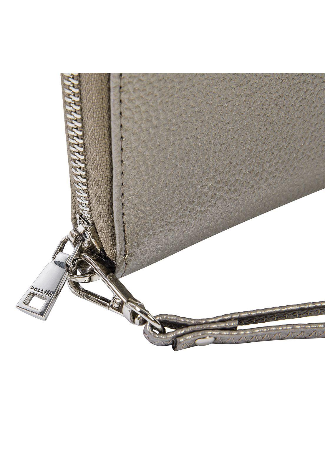 Billetera Mujer Gris metalizado Pollini-5