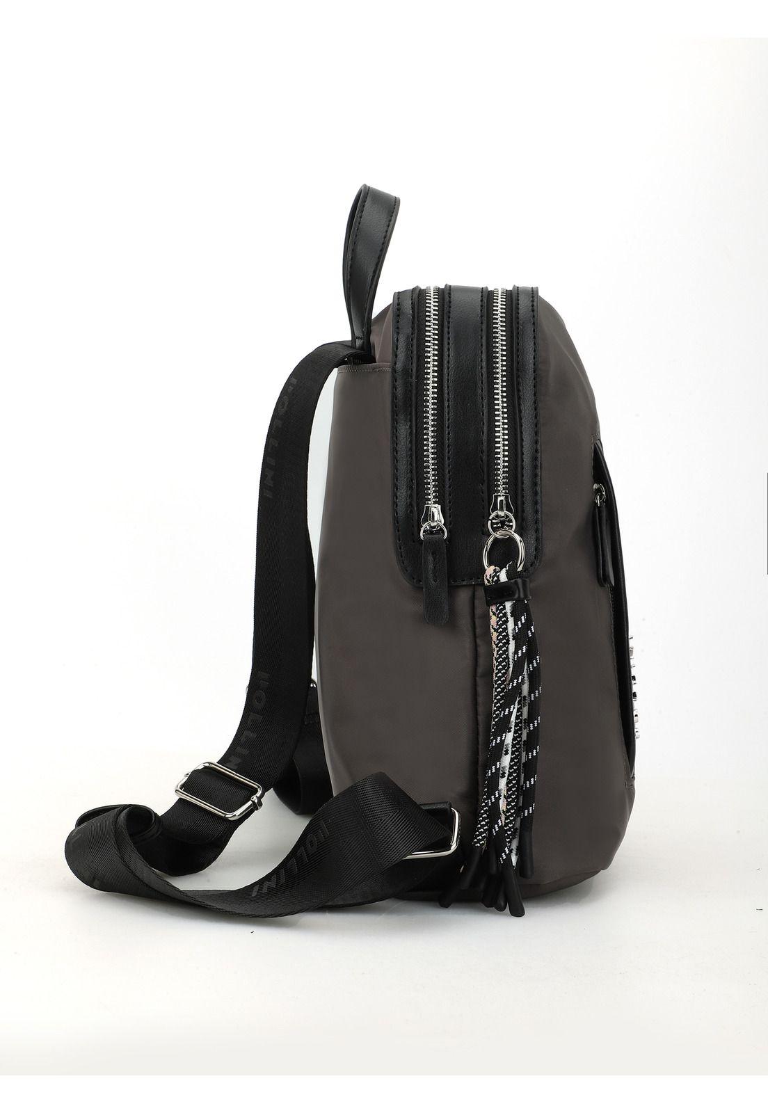 Mochila Mujer Gris Pollini-3