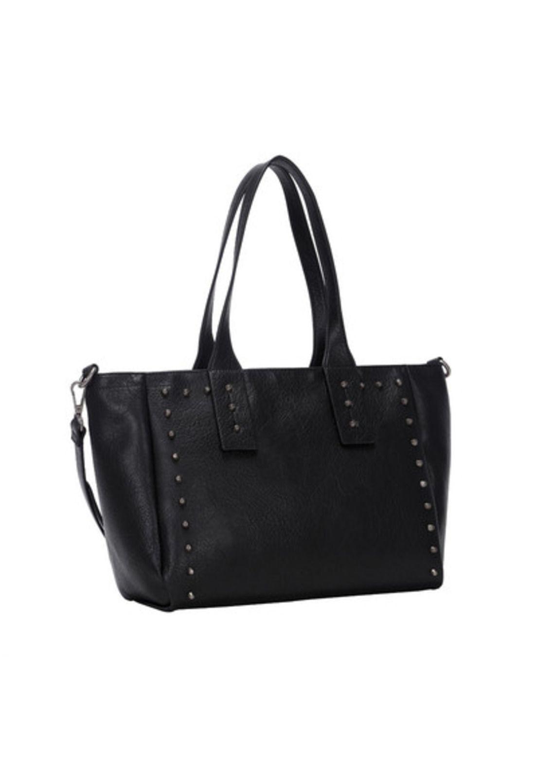 Cartera Tote Negro Pollini-1