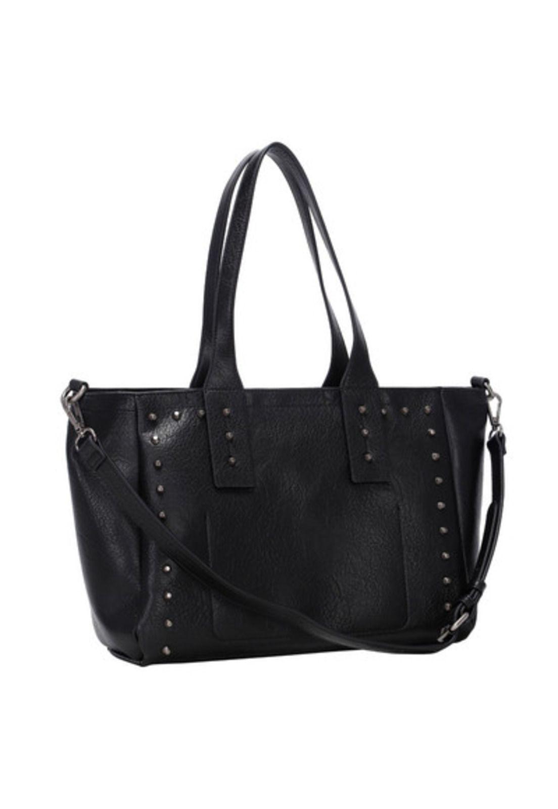 Cartera Tote Negro Pollini-2