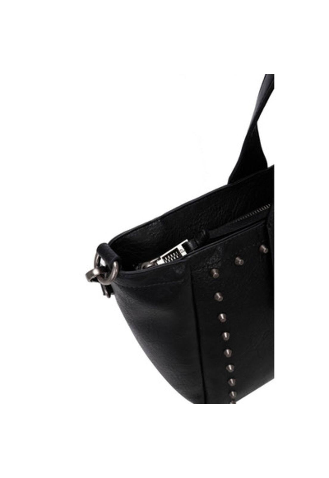 Cartera Tote Negro Pollini-4