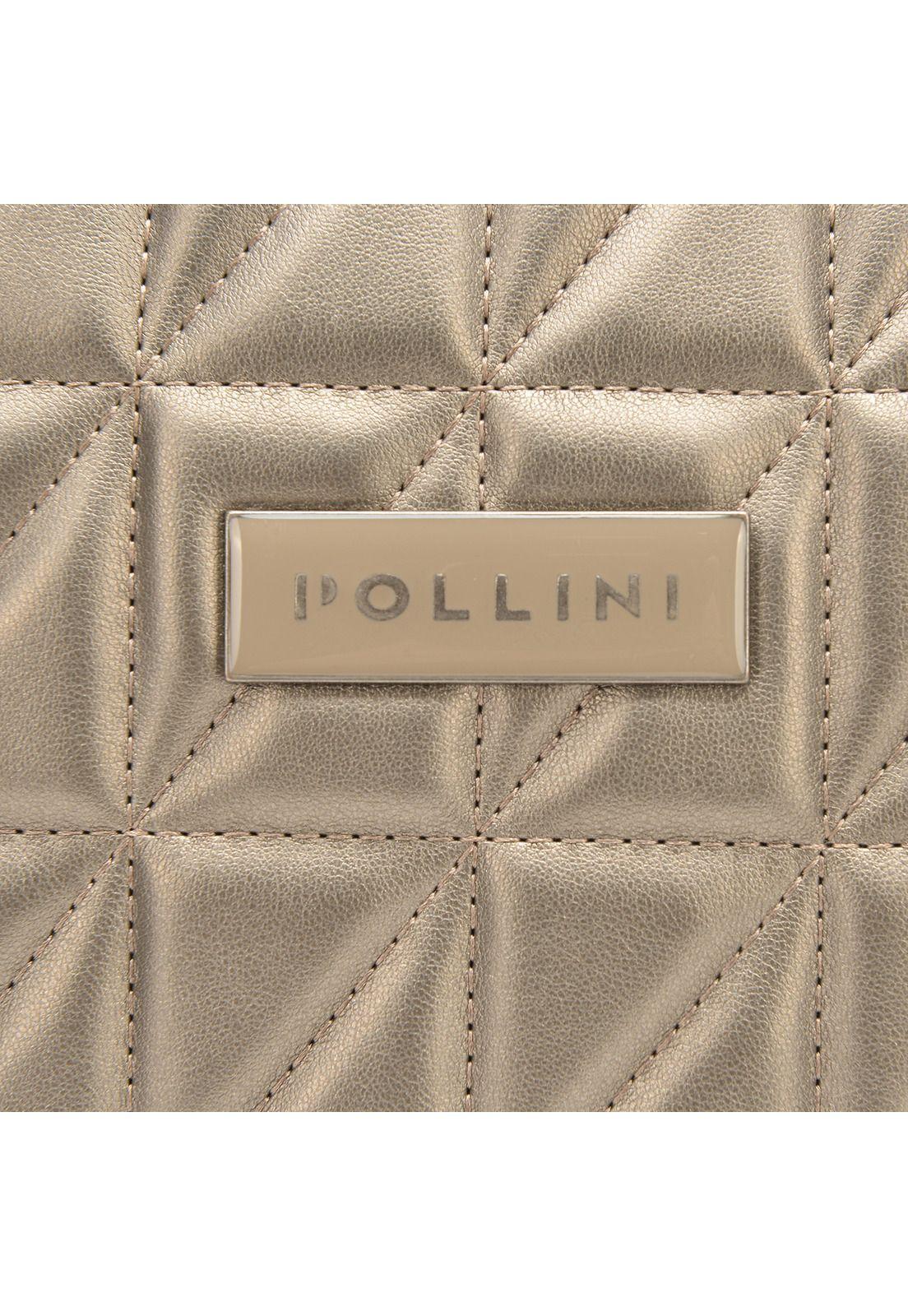 Mochila Mujer Gris Metalizado Pollini-3