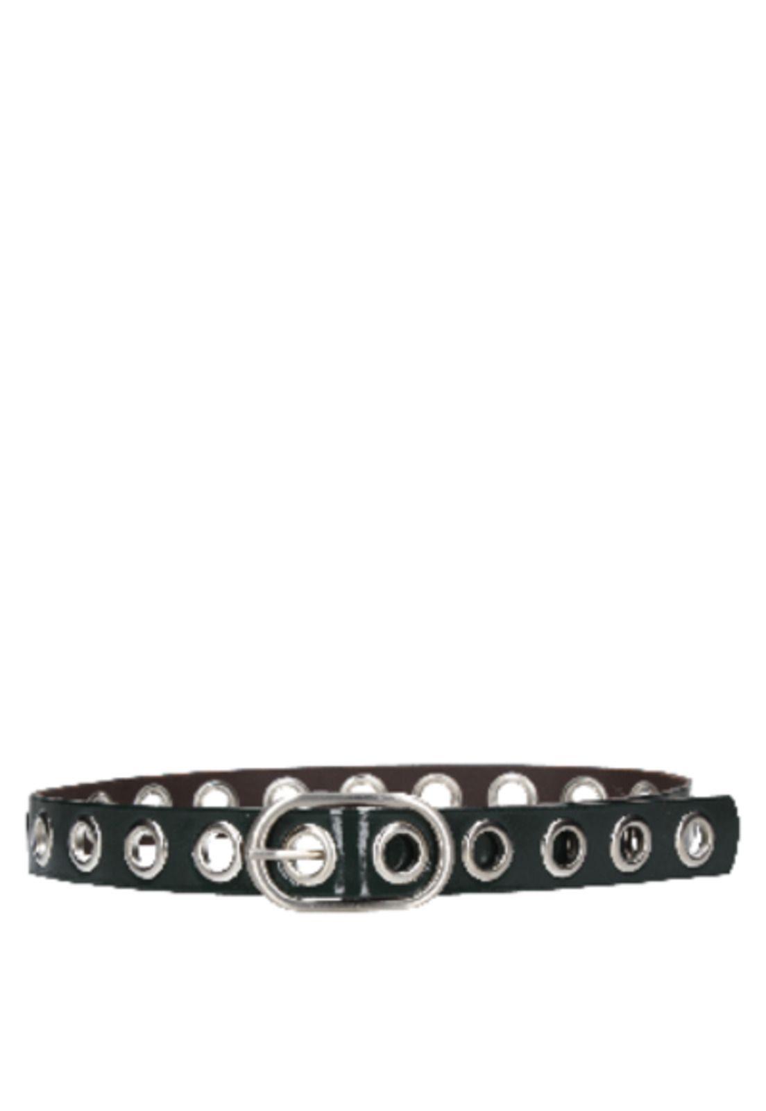 Cinturón Cuero Mujer Verde Pollini-1