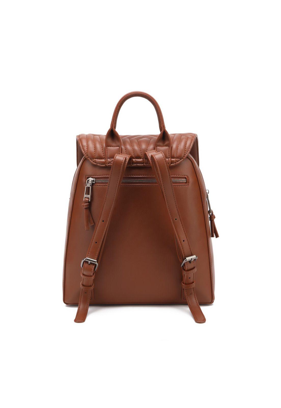 Mochila Mujer Chocolate Pollini-1
