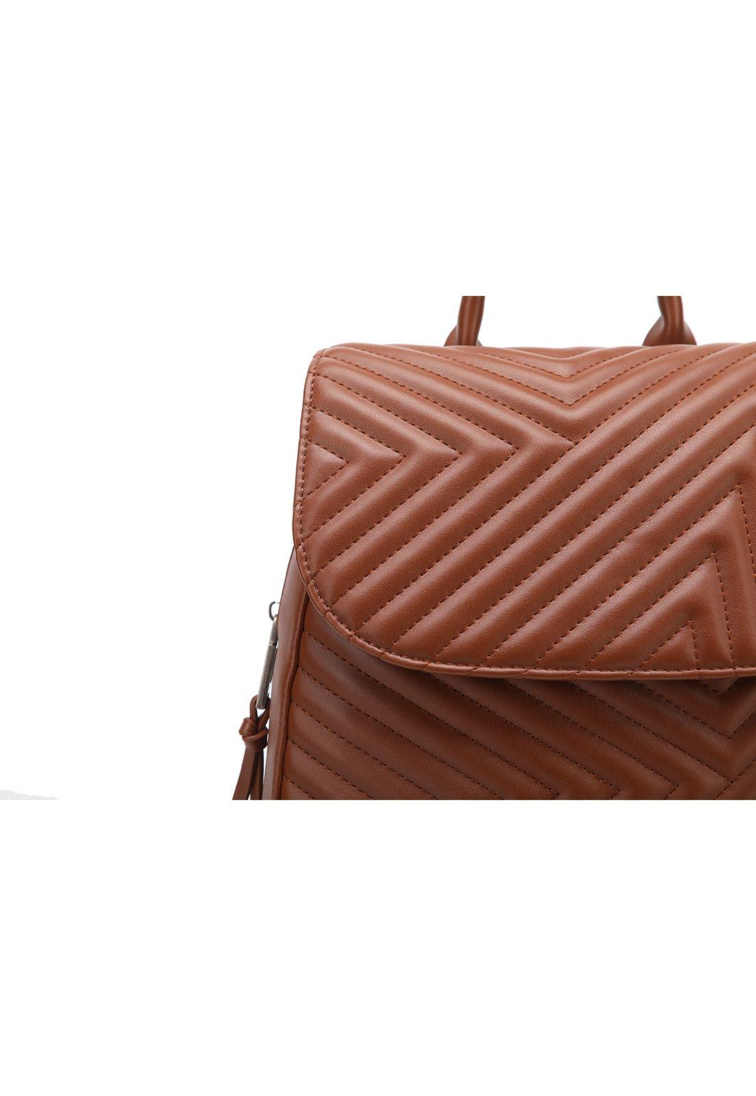 Mochila Mujer Chocolate Pollini-3