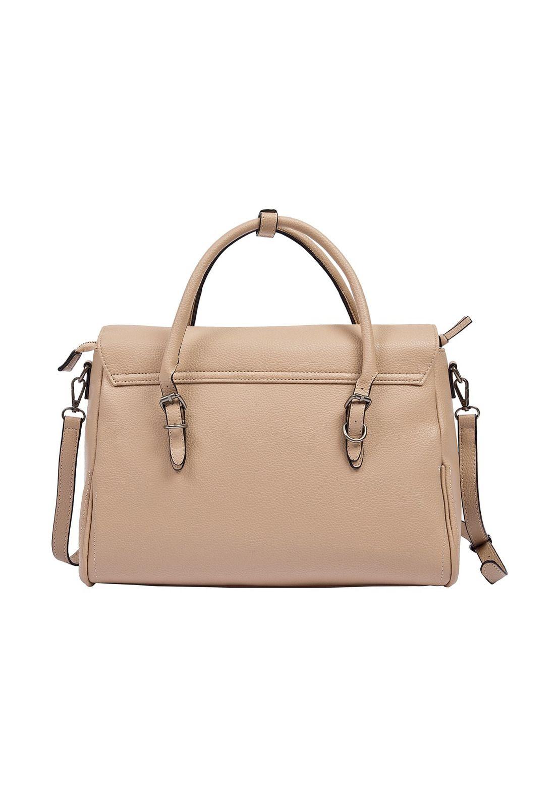 Cartera Tote Taupe Pollini-1