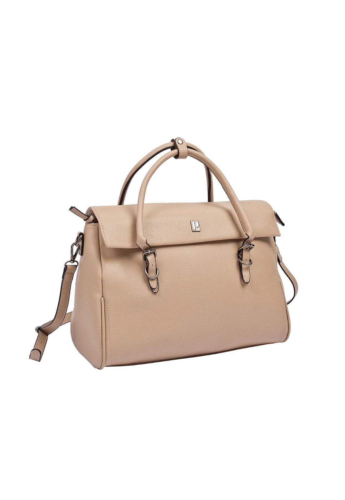 Cartera Tote Taupe Pollini-2