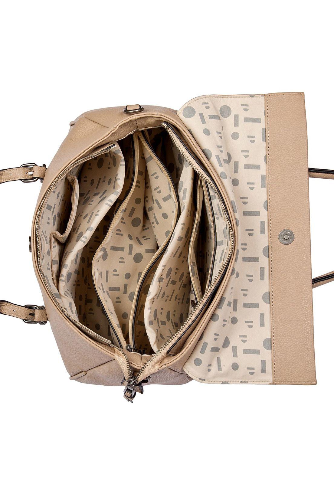 Cartera Tote Taupe Pollini-3
