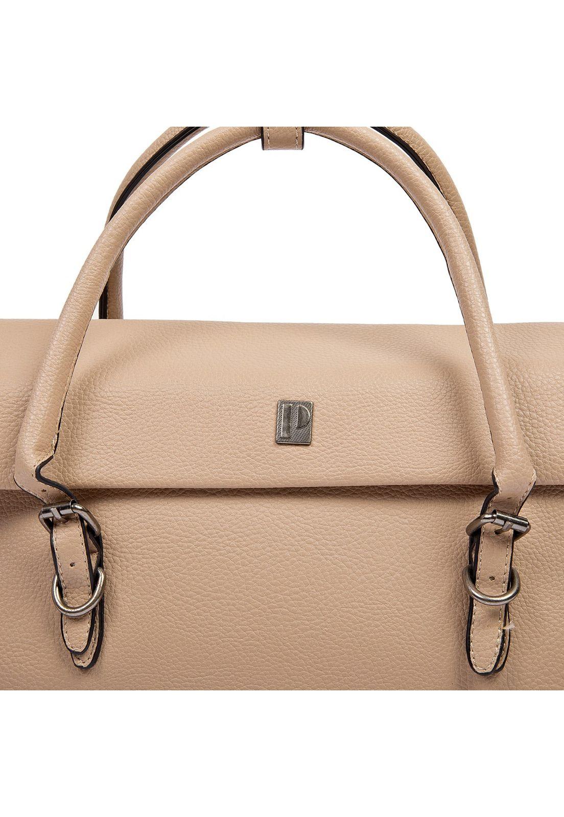 Cartera Tote Taupe Pollini-4