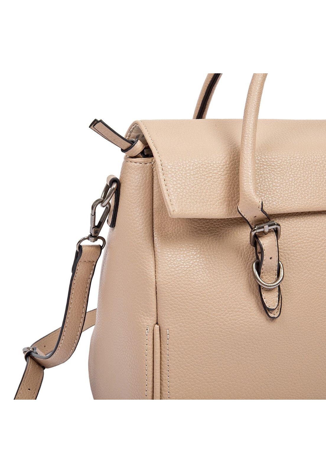 Cartera Tote Taupe Pollini-5