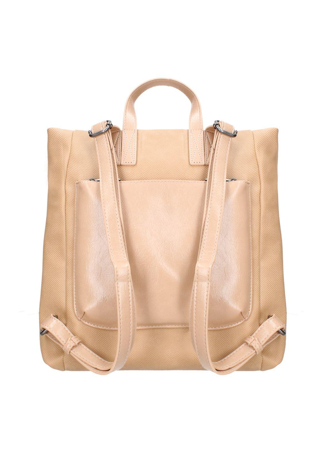 Mochila Mujer Mostaza Pollini-2