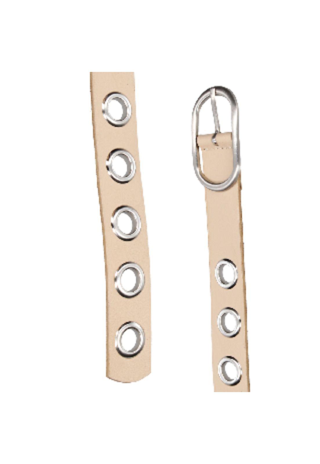 Cinturón Cuero Mujer Beige Pollini-2