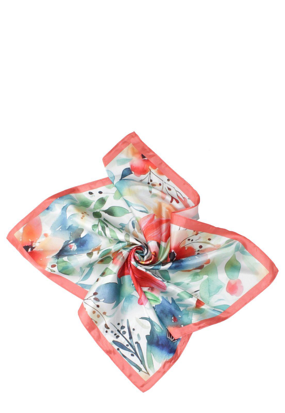 Pañuelo Mujer Print Naranjo Pollini-1