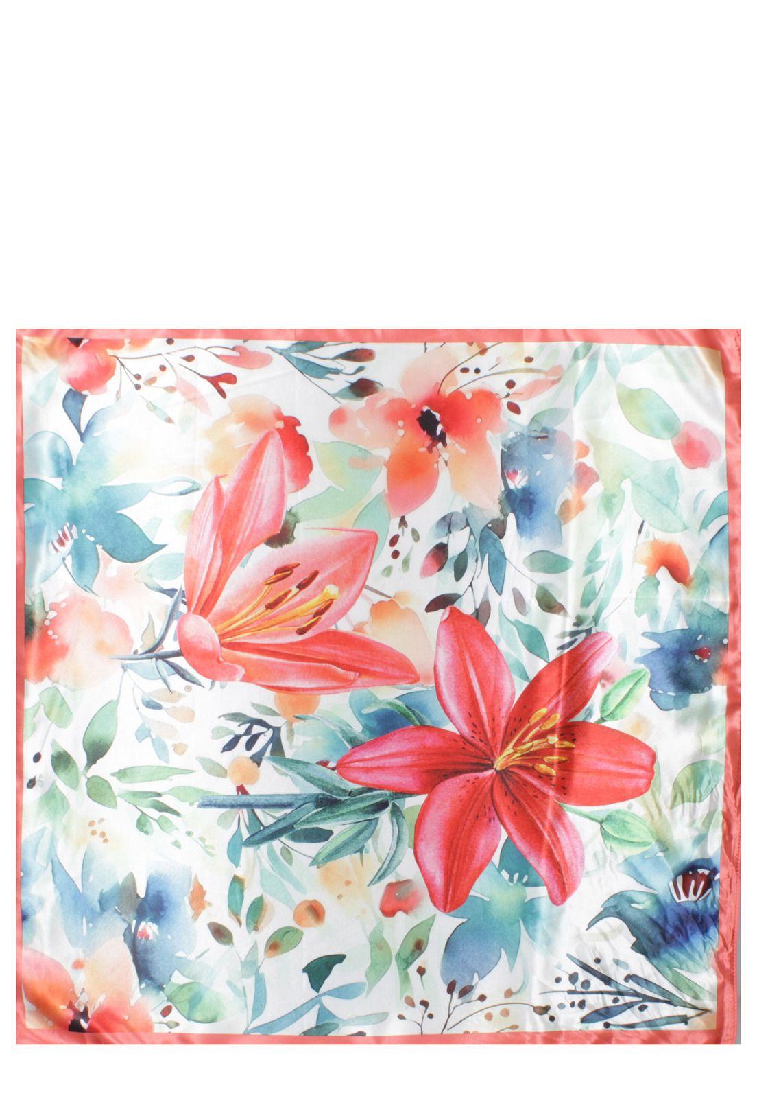 Pañuelo Mujer Print Naranjo Pollini-3