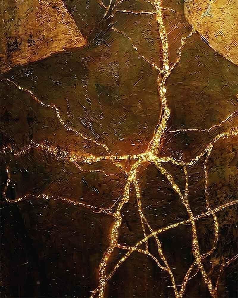 CUADRO CANVAS DECORATIVO GOLD 80X120 CM CON MARCO F50141 MARVY-3