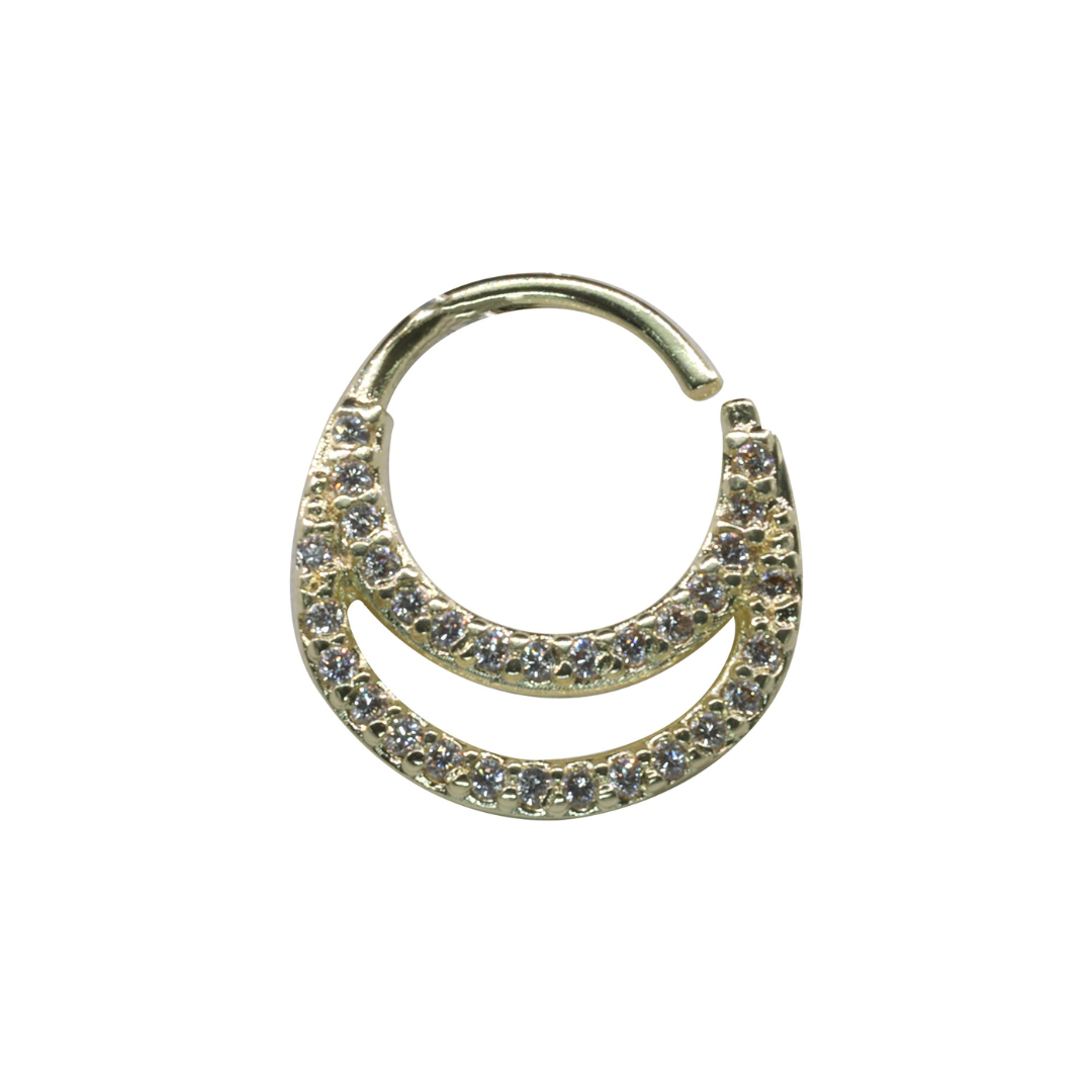 Piercing Septum Enchapado En Oro Con Circones-0