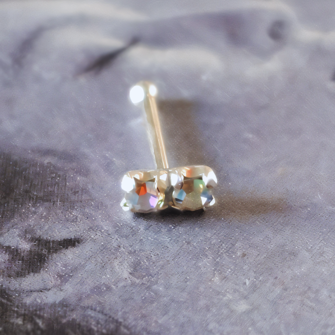 Aros De Plata 925 Piercing Doble Cuadrado-3