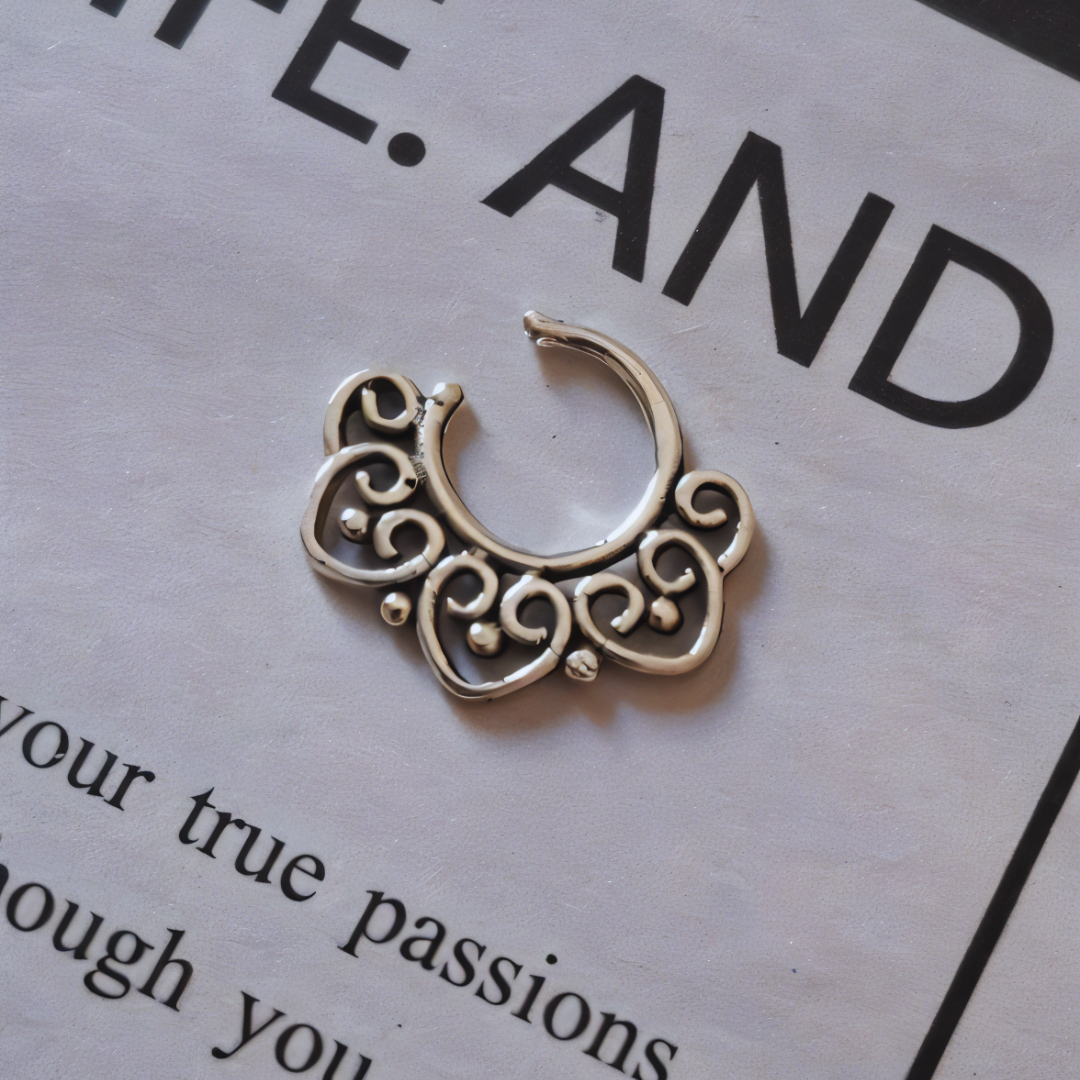 Piercing Septum Plata 925 Dise o Corazones-4
