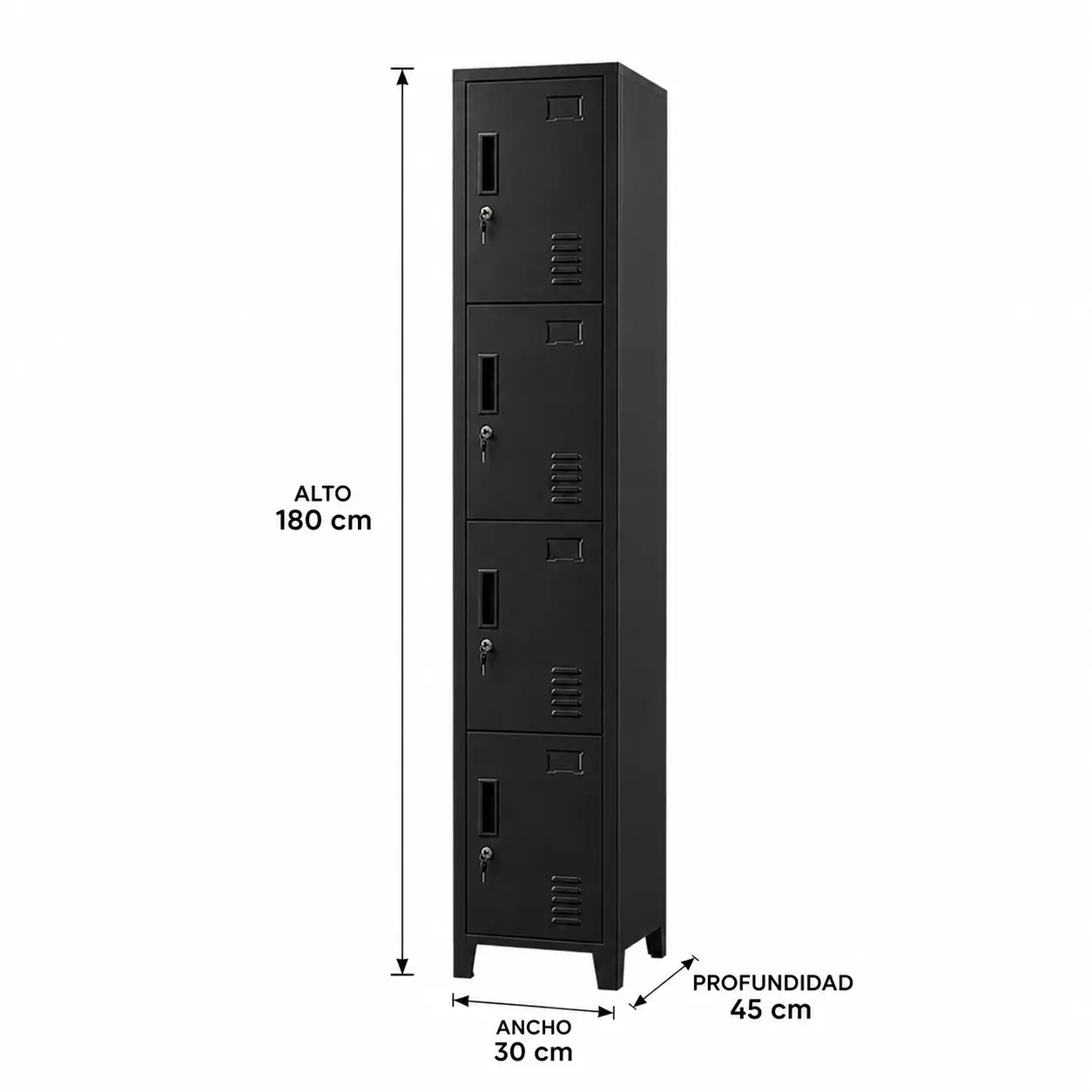 Locker 1 cuerpo 4 casilleros 180x30x45cm-2