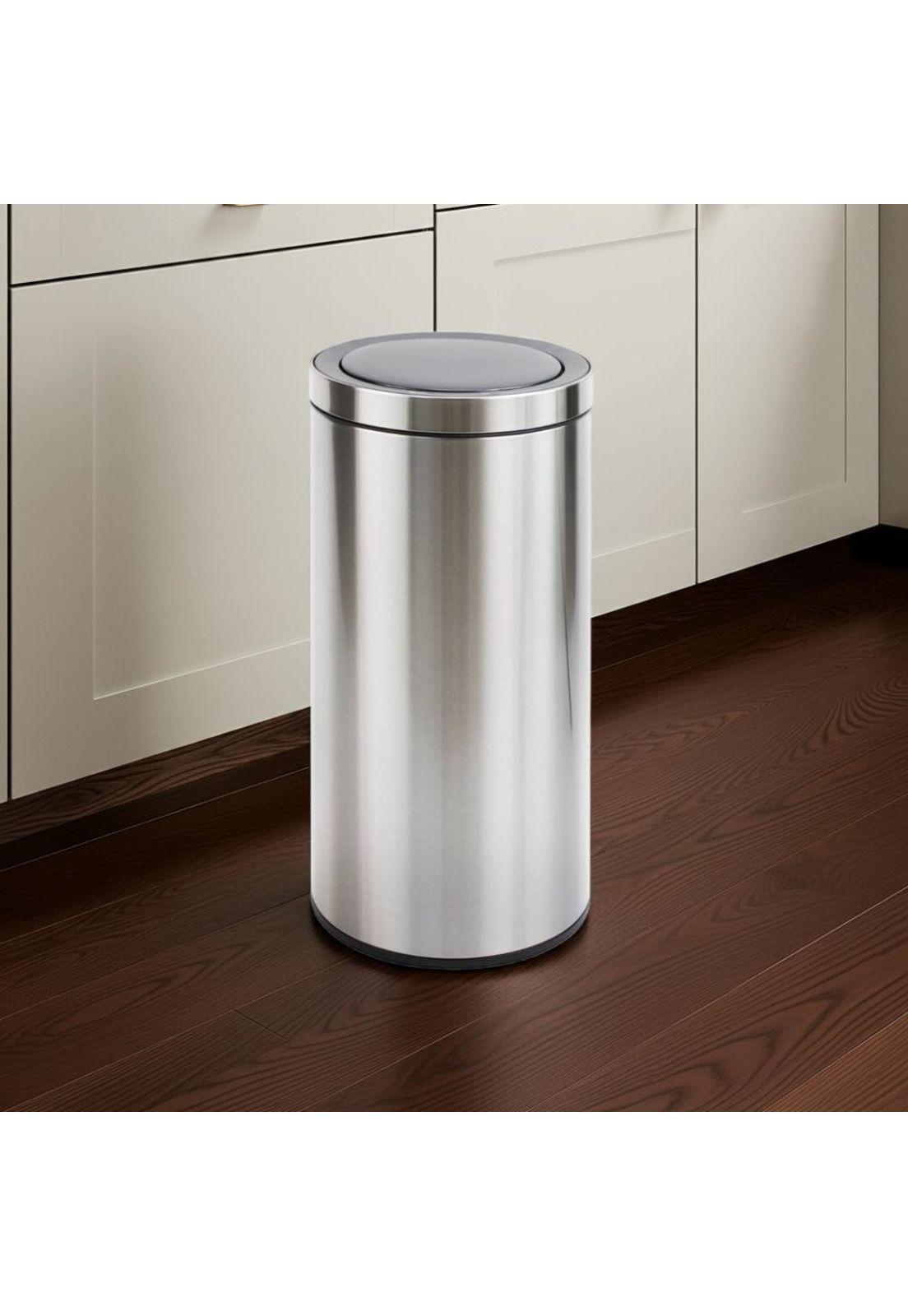Basurero Metalico Acero Inoxidable 40L Con Sensor-0