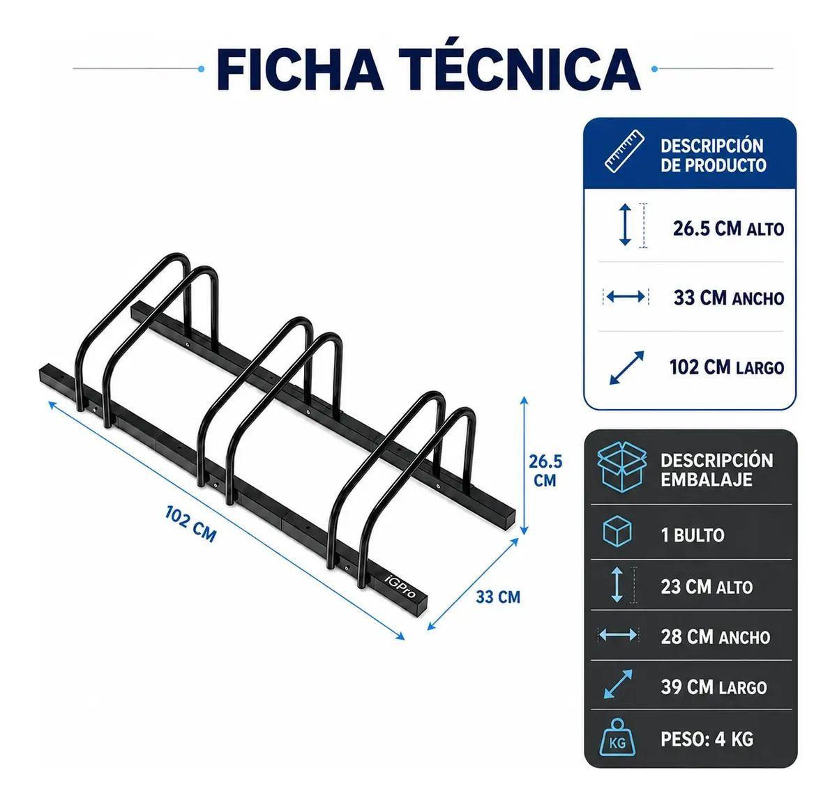 Bicicletero Metalico 3 Bicicletas-5