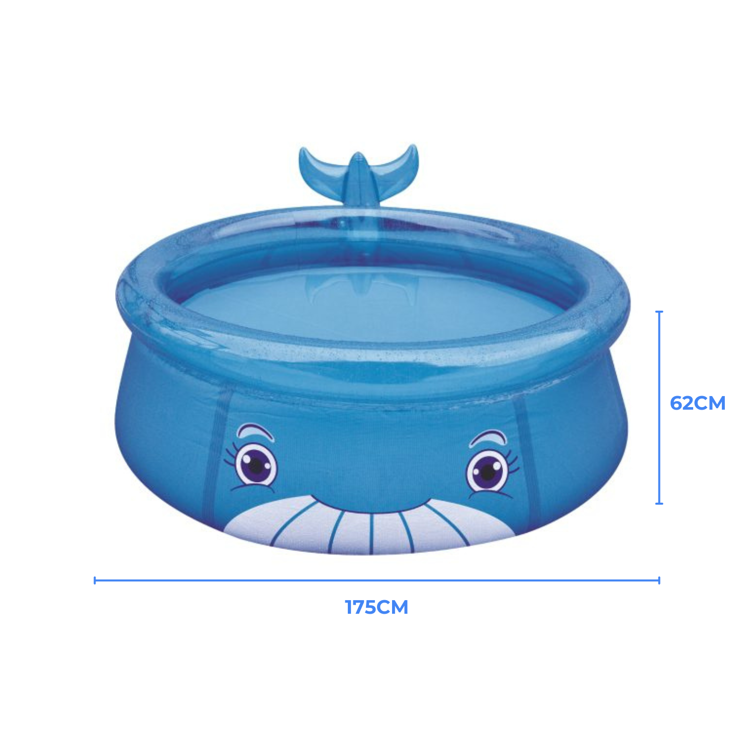 Piscina Niños Inflable 3D Ballena Lanzadora De Agua 175x62cm-1