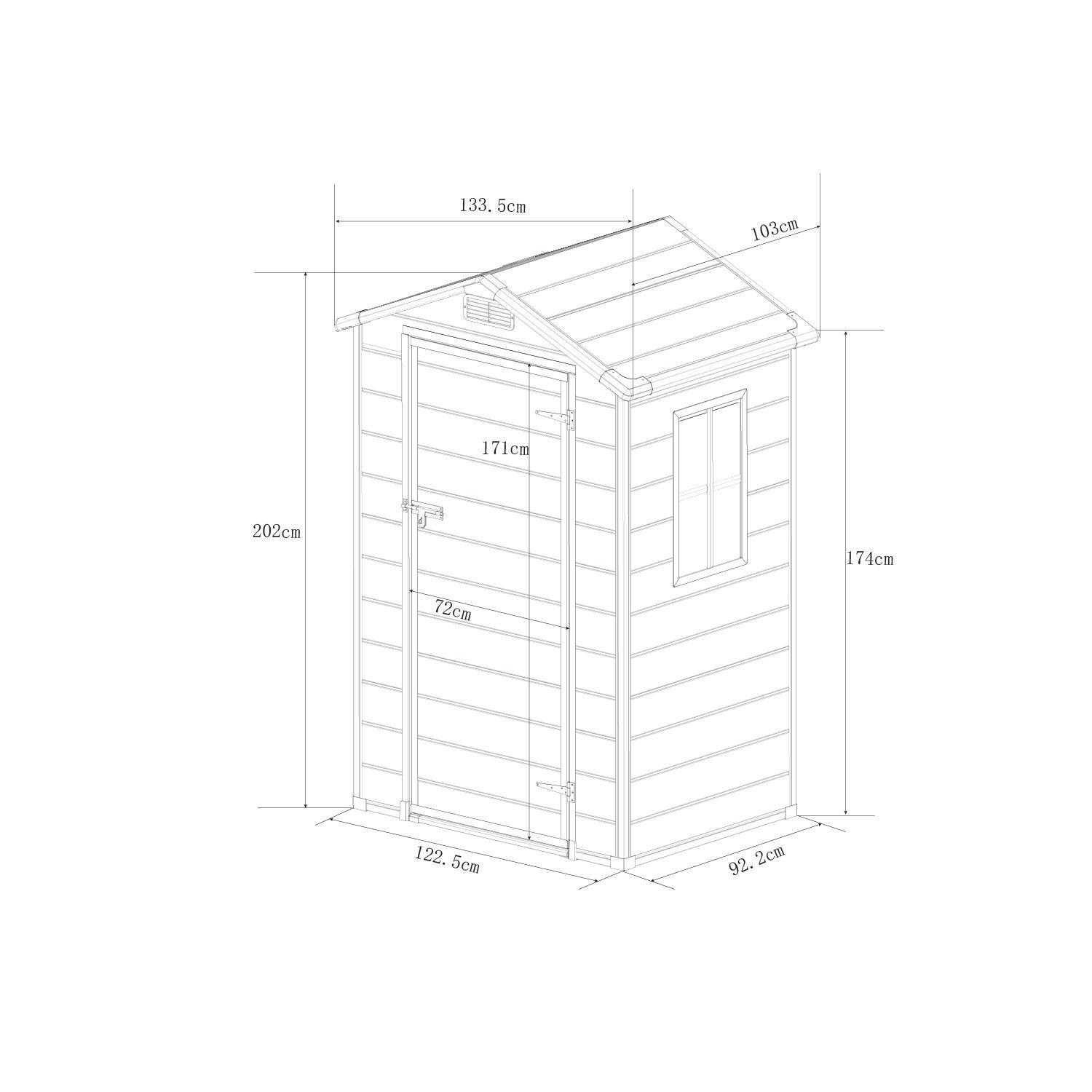 Bodega Jardin Plastico 134X103X204CM 1.37m2-1