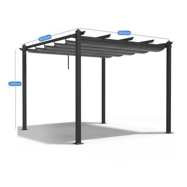 Pergola Aluminio Con Toldo Corredizo 4X3MT-2